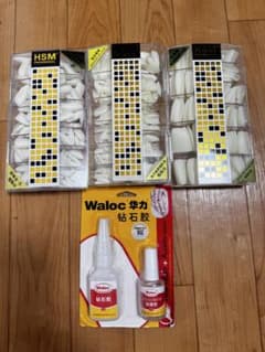 ネイルチップ 3箱セット 接着剤・アクセラレーター付きのサムネイル