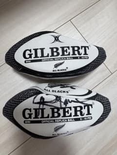 GILBERT ラグビーボール ミニ オールブラックス サイン入り - メルカリ
