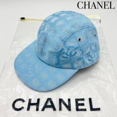 CHANEL シャネル ニュートラベルライン ココマーク キャップ 帽子 M 青