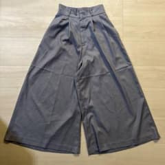 イング　ガウチョパンツ　ハイウエスト　ブルー　ポケット付　キレイめ　古着　春　夏のサムネイル