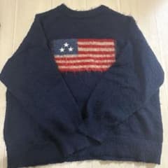 nemne ネイビー アメリカ国旗 ニットセーターのサムネイル