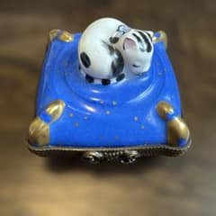 限定生産 リモージュボックス 猫 ボンボニエールフランス製 ねずみ