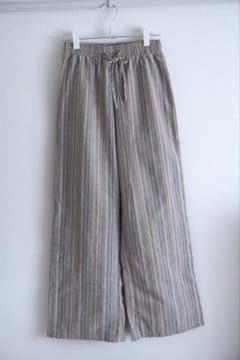 新品✳︎ストライプ ワイドパンツ ゴムウエストのサムネイル