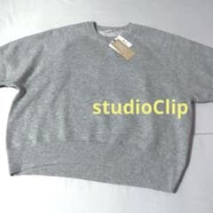 【studio CLIP】新品タグ付き スウェットライク半袖プルオーバー グレーのサムネイル