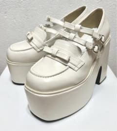 トリプルリボン厚底ローファーパンプス 24cm 厚底のサムネイル