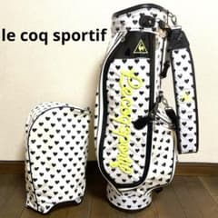 le coq sportifルコックスポルティフキャディバッグ総柄ハートホワイト le coq sportifルコックスポルティフキャディバッグ総柄ハートホワイト