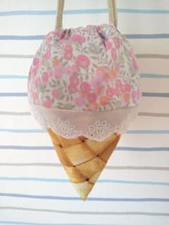 アイスクリーム巾着 リバティ小花柄のサムネイル