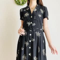 高級感♡美品！ラルフローレン フラワープリント ロングドレスワンピース ブラックのサムネイル