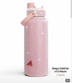 ピンクのストーン装飾水筒 POWCAN ラインストーン 水筒 40oz ピンク - メルカリ