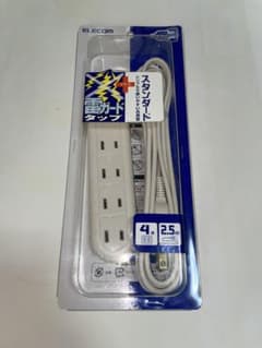 ELECOM 雷ガードタップ T-F2425WH 4個口 2.5mのサムネイル