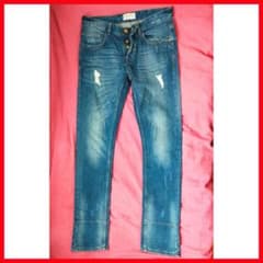 【ZARA】デニムパンツ ダメージ加工 スリムタイプ / USA31