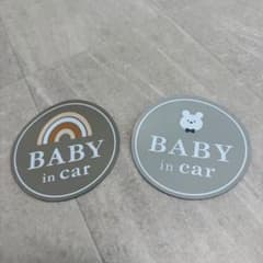Rebalo セーフティーサイン マグネット BABY in car 虹 くま