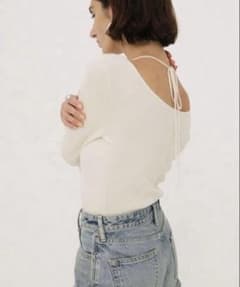 CLANE ARRANGE RIBBON KNIT TOPS