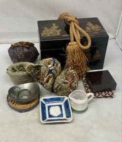 B613b 「茶箱セット」茶器セット 急須台　茶托　塗箱　仕覆布　茶箱 B613b 「茶箱セット」茶器セット 急須台 茶托 塗箱 仕覆布 茶箱 - メルカリ