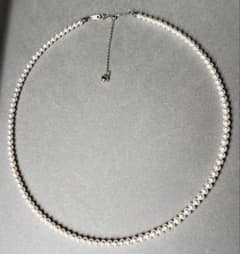 本真珠 高品質ベビーパールネックレス 3.5-4mm S925刻印 アジャスター