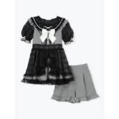 ノエミー NOEMIE 地雷系 シアーチェックリボンセーラーフレア