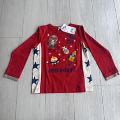 ミキハウス 長袖Tシャツ ロンT 110 赤 プッチー 新品タグ付宇宙柄 日本製のサムネイル