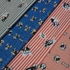＊レイソウママ様専用＊フレンチブル柄 ダブルガーゼ はぎれ 4枚セットのサムネイル