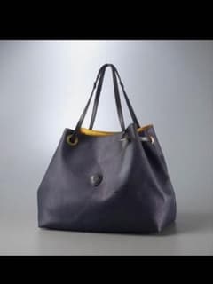 美品 イタリア製 Felisi/フェリージトートバッグ ネイビー／イエロー 