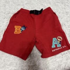 アンパンマン バイキンマン ハーフパンツ レッド 刺繍 短パン 100cmのサムネイル