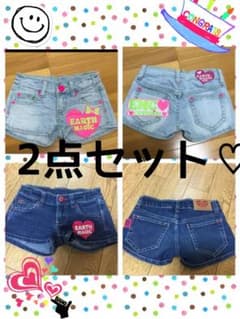 アース2点セットデニムショートパンツ140のサムネイル