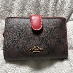 COACH 二つ折り財布 ブラウン/レッドのサムネイル
