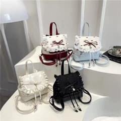 可愛い♡レースリボン 蝶結び ミニ3WAYバックパック ロリータ 軽量 