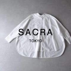 美品【SACRA】2,5万 スタンドカラーブラウス バンドカラーブラウス 