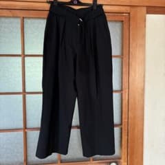 ベルト付き ワイドパンツ ブラック 38/Mのサムネイル