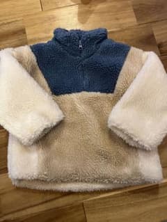 韓国子供服 ボア ハーフジップ プルオーバー アウター