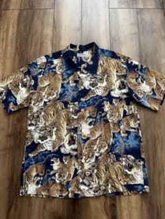 Sun Surf (サンサーフ) 百虎復刻アロハシャツ ネイビー サイズmのサムネイル