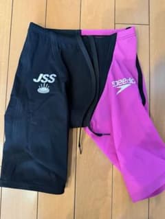 スピード 競泳水着 ハーフパンツ 黒/ピンク　JSSのサムネイル