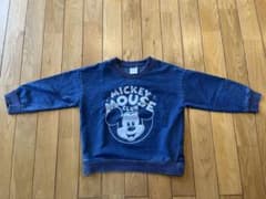 【kids】Denim-style Mitt Key Mouse Sweatshirt 100cm
