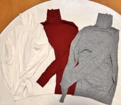 UNIQLO タートルネック セーター 3枚セット M 薄手のサムネイル