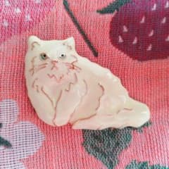 고양이 흰 고양이 고양이 흰 고양이 브로치 배지 라펠 핀