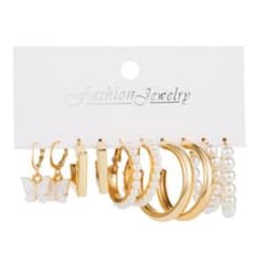 アクセサリー　ピアス　セット　パール　蝶　ゴールド　リングのサムネイル