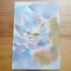 猫の水彩画 手描きイラスト原画2 - メルカリ