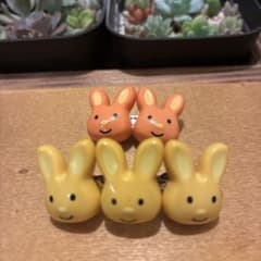 昭和レトロ】うさぎヘアクリップ 2個セット デッドストック1点物