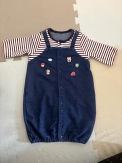 ベビー 2wayドレスオール ロンパース カバーオールボーダー 50〜60cmのサムネイル