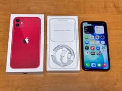 美品 iPhone11 64GB レッド SIMフリー 箱 付属品有 - メルカリ