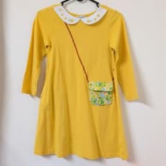 Mialy Mail キッズ 長袖ワンピース イエロー 花柄　130cmのサムネイル