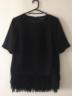 BANANA REPUBLIC  バナナ リパブリック フリンジ トップス 黒のサムネイル
