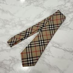 美品 バーバリーズ ネクタイ ウール100% ノバチェック イングランド製