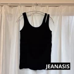 【JEANASIS】黒 リブタンクトップ Fサイズのサムネイル