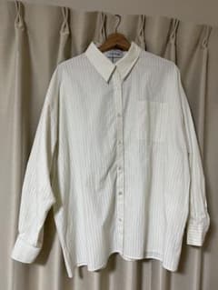 【新品】JEANASIS ホワイトストライプシャツ スカート　サイズFのサムネイル