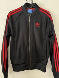adidas Originals ジップジャージ黒/赤のサムネイル