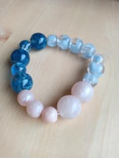 【一点物】ハンドメイド ブレスレット レジン グラデーション アクセサリー 青系のサムネイル