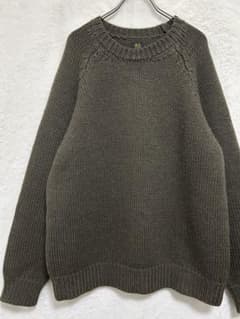 【極美品】秋冬物 BATONER アルパカ混 メンズ ニット 2 / M カーキ 極美品】秋冬物 BATONER アルパカ混 メンズ ニット 2 / M カーキ