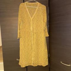 花柄 ロングシャツワンピース イエローのサムネイル