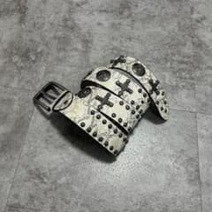 00s - 十字架 Cross studs white leather beltのサムネイル
